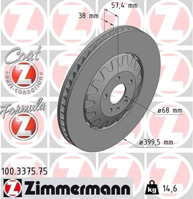 100337575 Zimmermann Гальмо дискове переднє