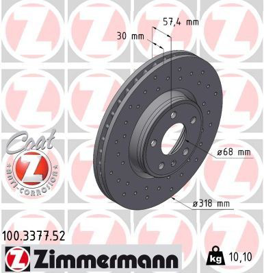 100337752 Zimmermann Гальмо дискове переднє