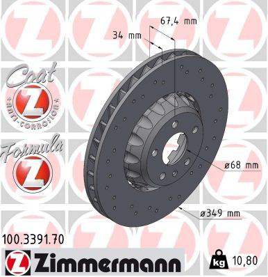 100339170 Zimmermann Гальмо дискове переднє