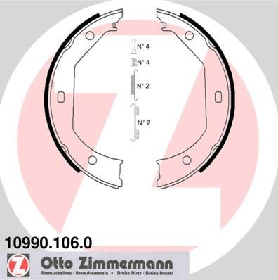 Колодки стоянкового гальма Zimmermann 109901060