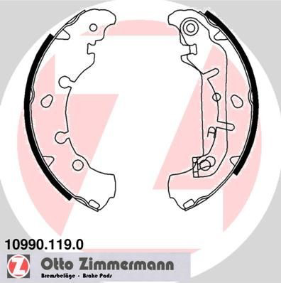 109901190 Zimmermann Колодки гальмівні задні, барабанні