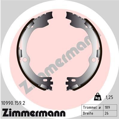 Гальма робочі задні ножні і гальмівні барабани Zimmermann 109901592