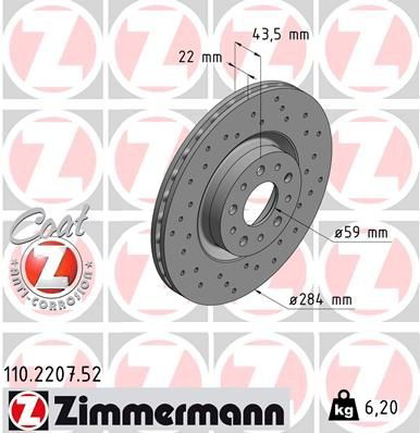 110220752 Zimmermann Гальмо дискове переднє