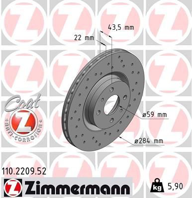 110220952 Zimmermann Гальмо дискове переднє