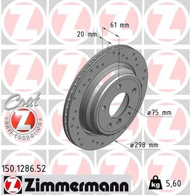 Купити 150128652 Zimmermann Диск заднього гальма
