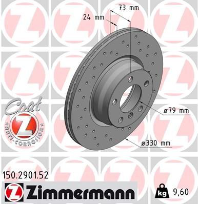 Диск переднього гальма Zimmermann 150290152 ціна, від 80.85 USD
