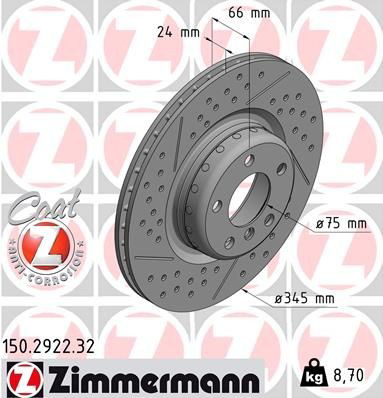 Задні дискові гальма Zimmermann 150292232 ціна, від 134.30 USD
