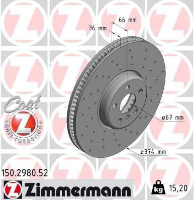 150298052 Zimmermann Гальмо дискове переднє