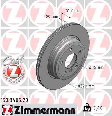 Задні дискові гальма Zimmermann 150340520 ціна, від 55.96 USD