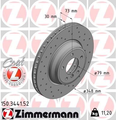 Диск переднього гальма Zimmermann 150344152 ціна, від 99.00 USD