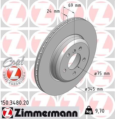 Задні дискові гальма Zimmermann 150348020 ціна, від 92.08 USD