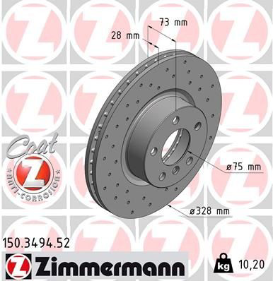 Купити 150349452 Zimmermann Ротор гальмівний