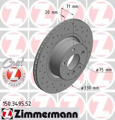 Диск гальмівний задній Zimmermann 150349552