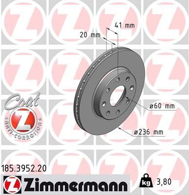 185395220 Zimmermann Гальмо дискове переднє