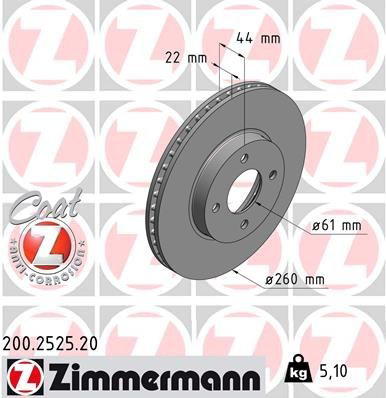 200252520 Zimmermann Гальмо дискове переднє