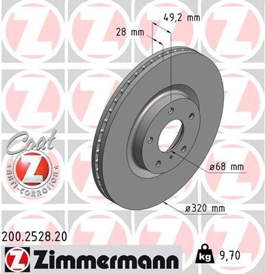 200252820 Zimmermann Гальмо дискове переднє