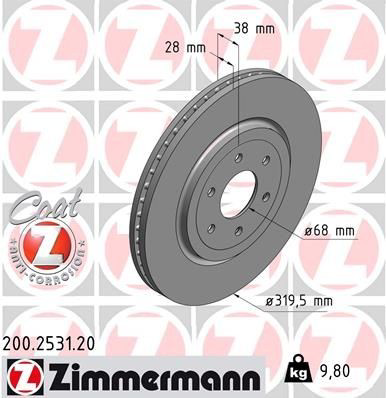 200253120 Zimmermann Гальмо дискове переднє