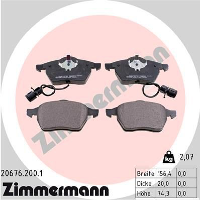 206762001 Zimmermann Передні гальмівні колодки