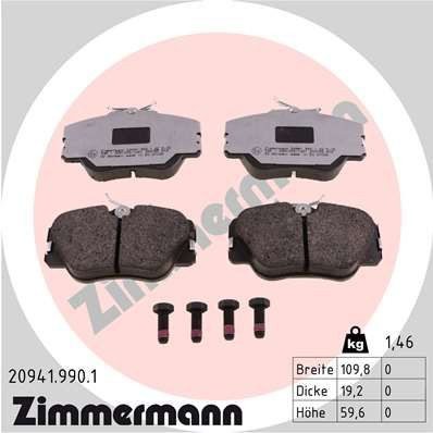 209419901 Zimmermann Передні гальмівні колодки