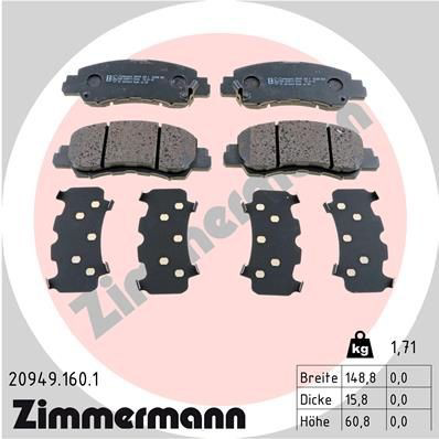 209491601 Zimmermann Передні гальмівні колодки
