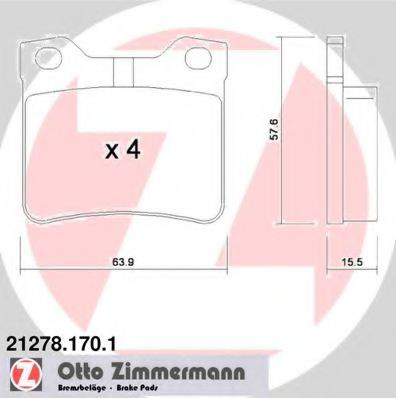 212781701 Zimmermann Колодки гальмівні задні, дискові