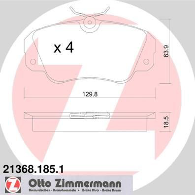 213681851 Zimmermann Передні гальмівні колодки