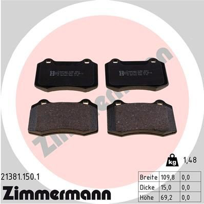 213811501 Zimmermann Передні гальмівні колодки
