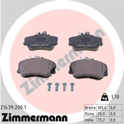 214392001 Zimmermann Передні гальмівні колодки