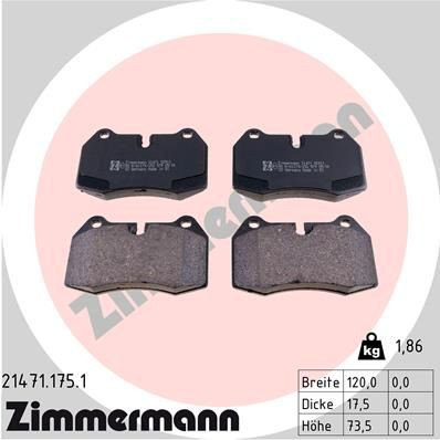 214711751 Zimmermann Передні гальмівні колодки