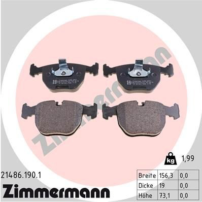 214861901 Zimmermann Передні гальмівні колодки