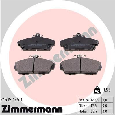 215151751 Zimmermann Передні гальмівні колодки