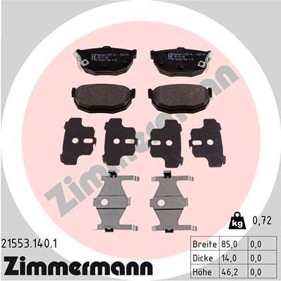 215531401 Zimmermann Колодки гальмівні задні, дискові