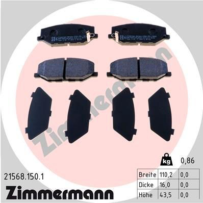 215681501 Zimmermann Передні гальмівні колодки