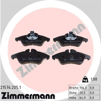 215762051 Zimmermann Передні гальмівні колодки