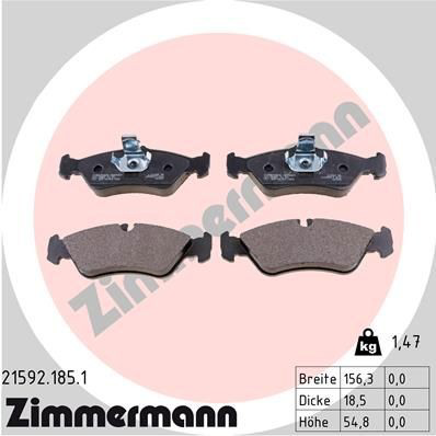 215921851 Zimmermann Колодки гальмівні задні, дискові