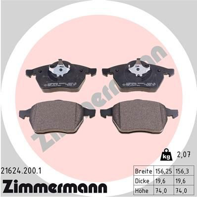 Тормозні колодки Zimmermann 216242001