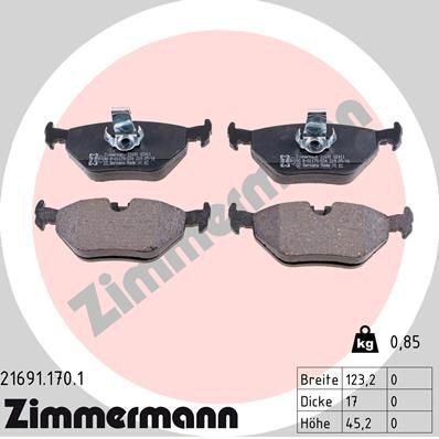 Купити 216911701 Zimmermann Задні колодки
