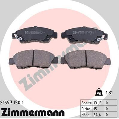 216971501 Zimmermann Передні гальмівні колодки