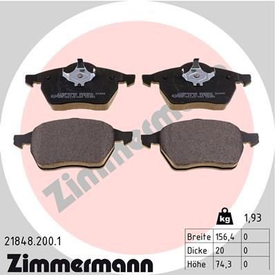 218482001 Zimmermann Передні гальмівні колодки