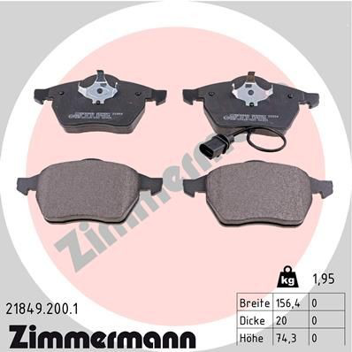 218492001 Zimmermann Передні гальмівні колодки