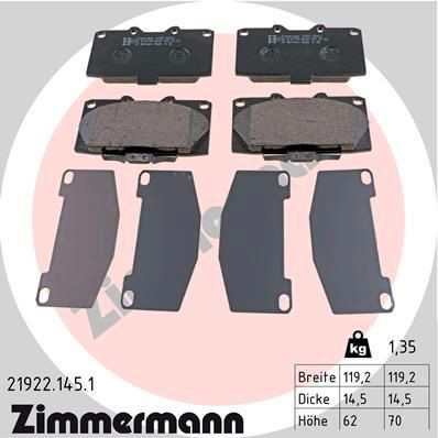 219221451 Zimmermann Передні гальмівні колодки