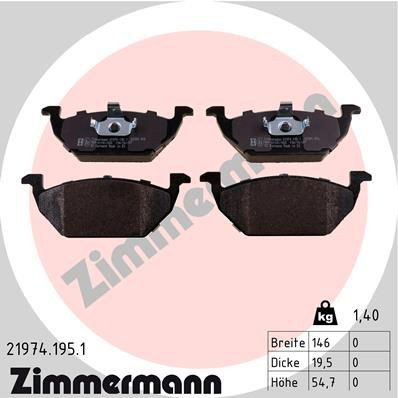 219741951 Zimmermann Передні гальмівні колодки