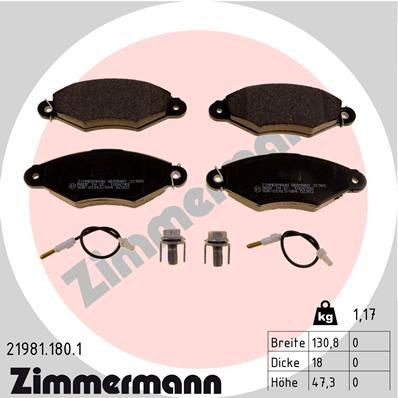 219811801 Zimmermann Передні гальмівні колодки