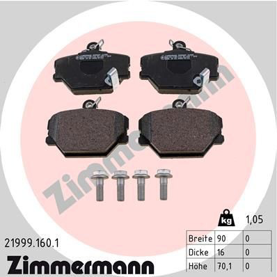 Купити 219991601 Zimmermann Колодки гальмівні передні, дискові