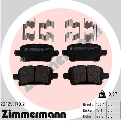 Задні гальмівні колодки Zimmermann 221291702 ціна, від 50.51 USD