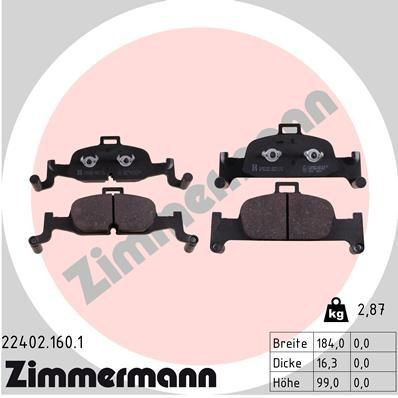 Гальмівні колодки Zimmermann 224021601 ціна, від 61.23 USD
