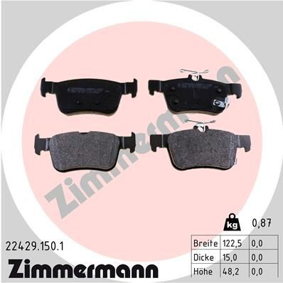 224291501 Zimmermann Колодки гальмівні задні, дискові