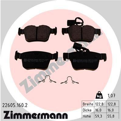 Задні гальмівні колодки Zimmermann 226051602 ціна, від 41.30 USD