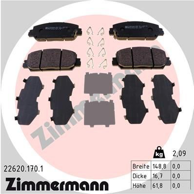 226201701 Zimmermann Передні гальмівні колодки