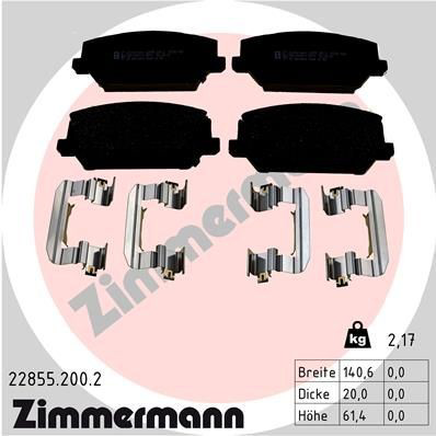 228552002 Zimmermann Передні гальмівні колодки